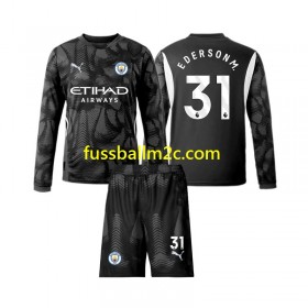 Fußballtrikots Manchester City Ederson Moraes 31 Torwart Kinder Vierte Trikotsatz 2024-2025 Langarm